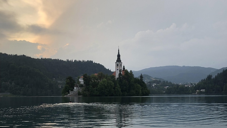 Lake Bled island with a church