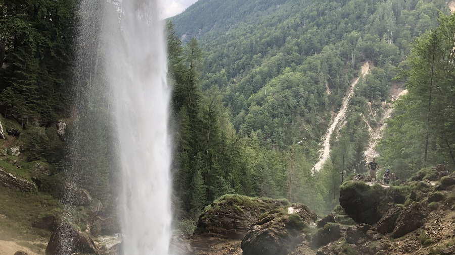 Behind Slap Pericnik waterfall